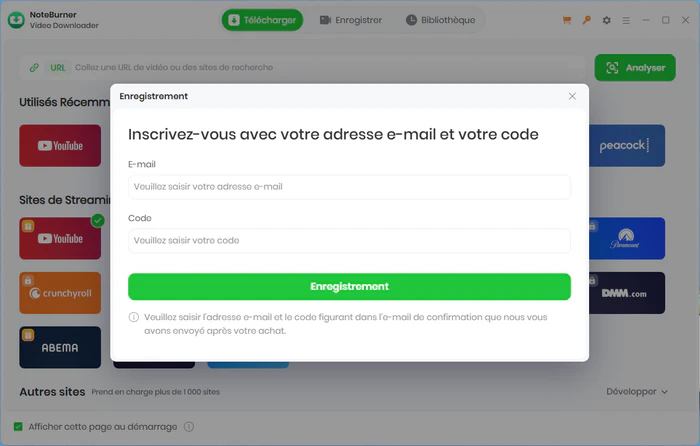 Enregistrer NoteBurner Video Downloader
