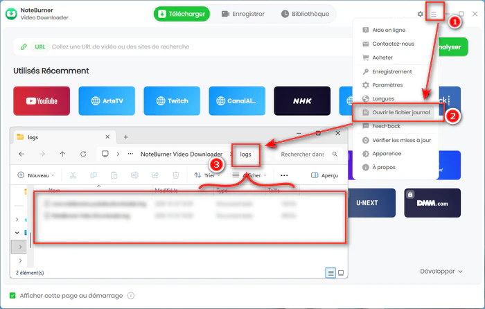 Logs de NoteBurner
